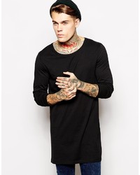 Asos Brand Long Sleeve T Shirt With Scoop Neck In Super Longline