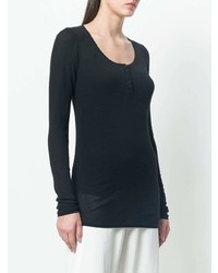 Isabel Benenato Buttoned Neck Long Top