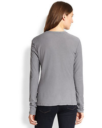 James Perse Cotton Jersey Long Sleeved Tee