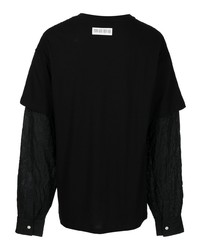 Mostly Heard Rarely Seen Crinkle Layered Long Sleeve T Shirt