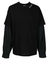 Mostly Heard Rarely Seen Crinkle Layered Long Sleeve T Shirt