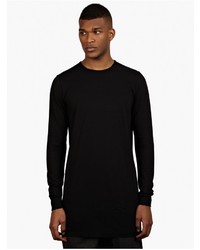 Rick Owens Drkshdw Black Cotton Long Sleeved T Shirt