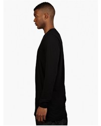 Rick Owens Drkshdw Black Cotton Long Sleeved T Shirt