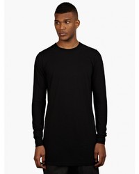 Rick Owens Drkshdw Black Cotton Long Sleeved T Shirt