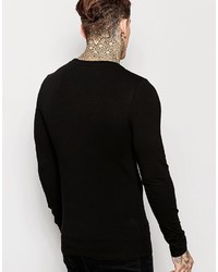 Asos Extreme Fitted Fit Long Sleeve T Shirt With Scoop Neck And Stretch