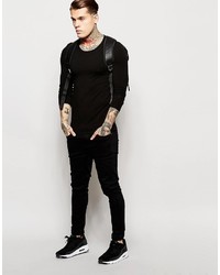 Asos Extreme Fitted Fit Long Sleeve T Shirt With Scoop Neck And Stretch