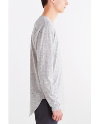 Urban Outfitters Feathers Curved Hem Long Sleeve Tee