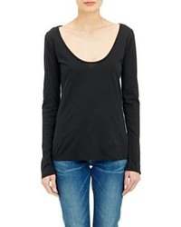 Nili Lotan Jersey Long Sleeve T Shirt Black