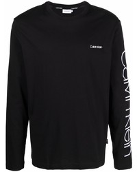 Calvin Klein Logo Print Long Sleeved T Shirt
