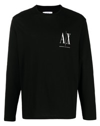 Armani Exchange Logo Print Long Sleeved T Shirt