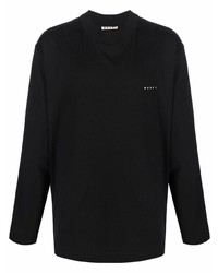 Marni Long Sleeve Logo Print T Shirt