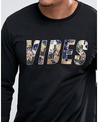 Asos Long Sleeve T Shirt With Sequin Vibes Text