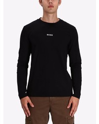 BOSS Long Sleeved Logo Print T Shirt