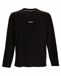 BOSS Long Sleeved Logo Print T Shirt
