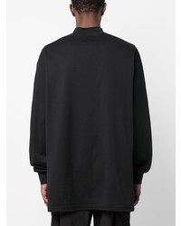 Y-3 Mock Neck Long Sleeved Cotton T Shirt