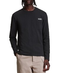 AllSaints Niko Organic Cotton Long Sleeve Pocket T Shirt