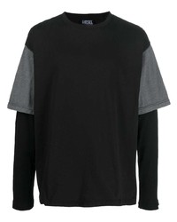 Diesel Panelled Long Sleeved T Shirt