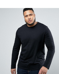 ASOS DESIGN Plus Long Sleeve T Shirt With Crew Neck In Black