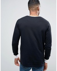Hype Ringer Long Sleeve T Shirt In Black