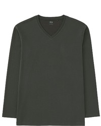 Uniqlo Soft Touch V Neck Long Sleeve T Shirt