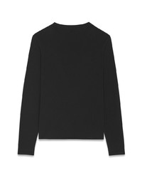 Saint Laurent Solid Color Long Sleeve T Shirt