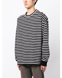 Juun.J Stripe Pattern Long Sleeve Cotton T Shirt