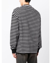 Juun.J Stripe Pattern Long Sleeve Cotton T Shirt