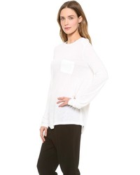 Alexander Wang T By Classic Long Sleeve Tee With Pocket