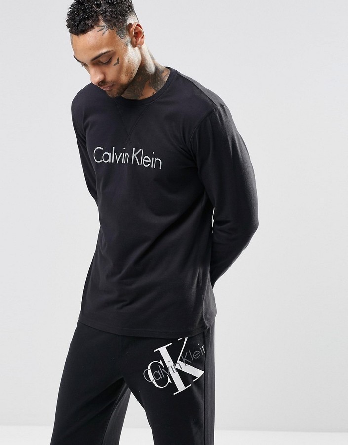 calvin klein black long sleeve shirt