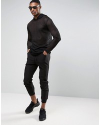 Asos Tall Oversized Long Sleeve T Shirt With Hood In Mesh