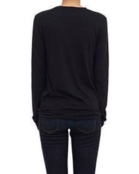 Proenza Schouler Tissue Weight Long Sleeve T Shirt Black