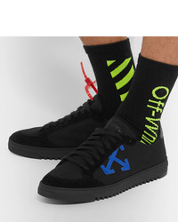 Off-White 20 Suede Trimmed Canvas Sneakers