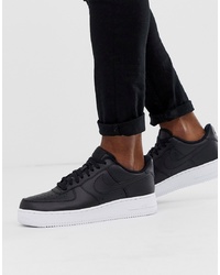 Nike Air Force 1 07 Trainers In Black With White Sole