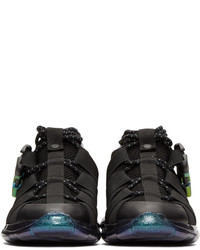 Christopher Kane Black Lace Up And Buckle Sneakers