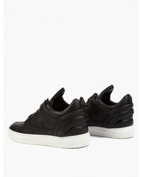 Filling Pieces Black Leather Low Top Transformed Sneakers