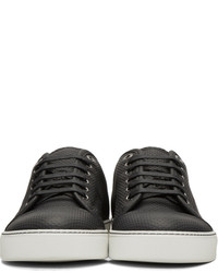 Lanvin Black Perforated Low Top Sneakers