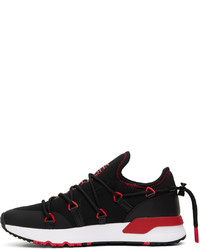 VERSACE JEANS COUTURE Black Red Dynamic Sneakers