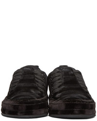 Ann Demeulemeester Black Velvet Sneakers