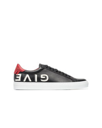 Givenchy Black White And Red Urban Street Logo Leather Sneakers