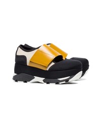 Marni Black Yellow 65 Neoprene Platform Sneakers