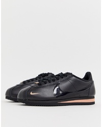 Nike Cortez Trainers In Black And Gold