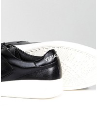 Versace Jeans Sneakers In Black With Badge Logo