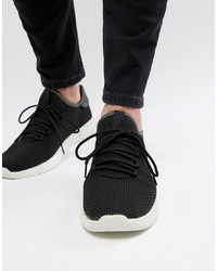New Look Knitted Detail Trainers In Black
