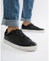 Truffle Collection Lace Up Trainer In Black