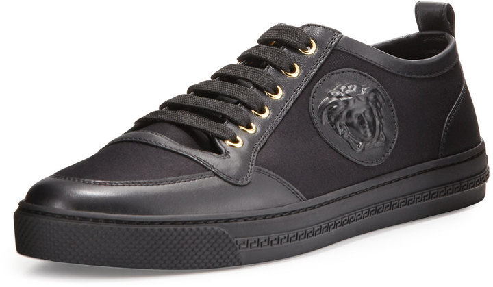 Versace Leathercanvas Low Top Sneaker 