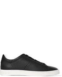 Tod's Logo Perforated Textured Leather Sneakers Black