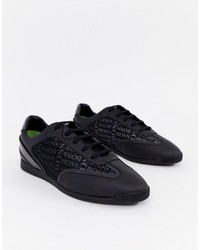 BOSS Maze All Over Logo Trainers In Black