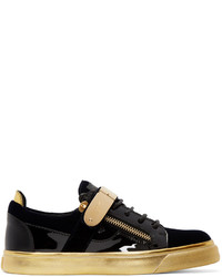 Giuseppe Zanotti Navy Black Velvet London Sneakers
