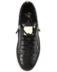 Giuseppe Zanotti Patent Low Top Sneaker Black