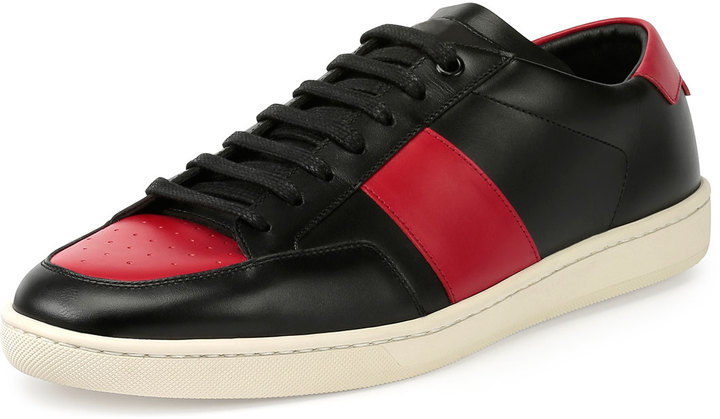 saint laurent sneakers black and red